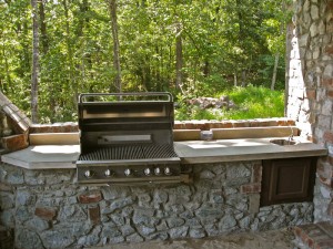 outdoor concrete grill and work area