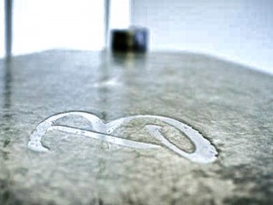 office desk with enlay