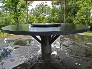 concrete patio table