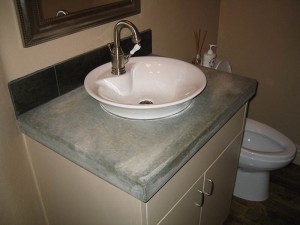Integrated bathroom sink