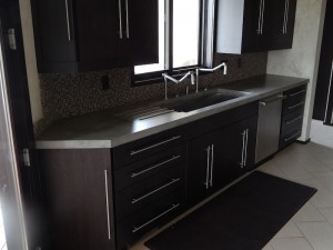 sink integrated custom kitchen countertop